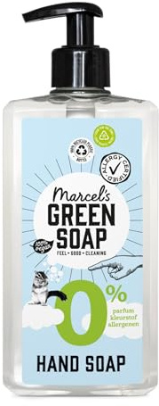 Marcel's Green Soap - Savon pour les mains 0% - Pour les peaux sensibles - Hypoallergénique - Savon liquide distributeur - Vegan - 500 ml