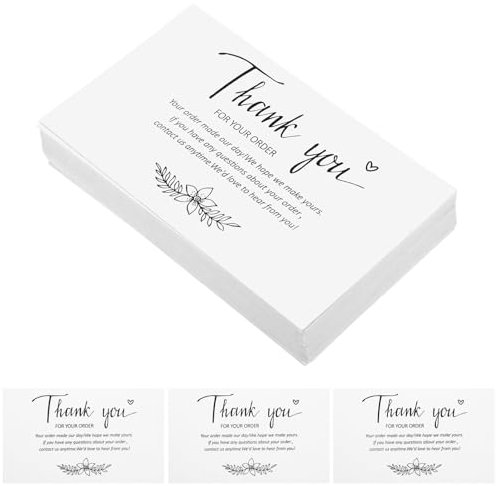 TEHAUX 100stücke Dankeskarten Stabiles Dickes Papier Reiß Und Fadensicher Für Kleine Unternehmen Online-shops Und Restaurants Als Geschenkkarte Mit Handschriftlicher Rückseite