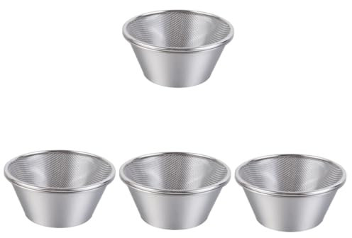 Amosfun 4 Juegos fruits basket drain basket Cesta escurridor práctica Cesta escurridor estable colador arroz coladores bol junta colador de arroz limpiador de arroz Acero inoxidable Silver