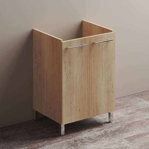 Mobile per lavatoio in ceramica 60x50 cm due ante - Olmo