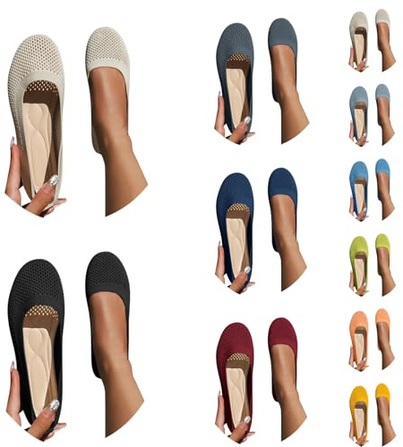 Zapatillas de bailarina antideslizantes para mujer, cómodas, transpirables, de verano, deportivas, planas, cómodas, planas, cómodas, planas, zapatos de trabajo