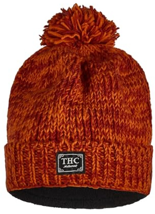 THC Schafwoll Pudelmütze 719 orange | Schafwolle | Strickmütze | Pudelmütze | Woll-Mütze | Schafwollmütze | Wintermütze