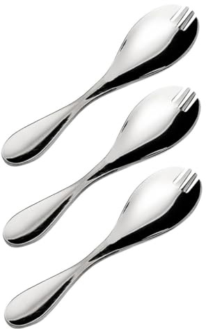 Hoement 3 Pièces fourchette et cuillère pour enfants Cuillère en acier inoxydable à baisse de salade fourchette en acier inoxydable te