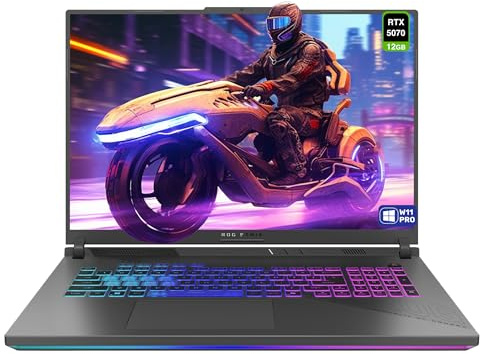ASUS ROG Strix G18 Gaming Laptop, AMD Ryzen 9-9955HX, 32 GB DDR5 RAM, 2 TB PCIe SSD, 18 2.5K (2560x1600) 240Hz Display, Nvidia G-Force RTX 5070, 4-Zone RGB Keyboard, W11 Pro, Eclipse Gray