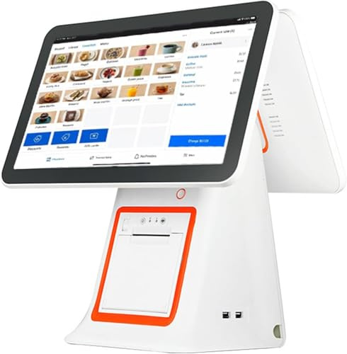 WEIMILOR Caisse enregistreuse Tactile Double écran 15,6 Pouces, système POS pour Petites Entreprises, imprimante Thermique 58 mm intégrée, Caisse enregistreuse Intelligente Tout-en-Un