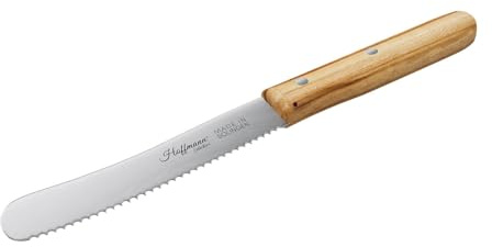 Hoffmann Buckelmesser, Buchenholzgriff, Rostfreier Edelstahl, 21,5 cm Gesamtlänge, 11 cm Klinge, Handgefertigt in Solingen, Streichmesser, Frühstücksmesser, Made in Germany (1)