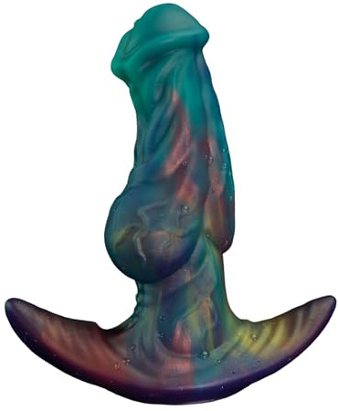 AMAZBEE Gode monstre pour massage de la prostate Godes anaux en silicone avec nœuds Dilatateur anal portable avec base en T Sextoy pour adultes (M)
