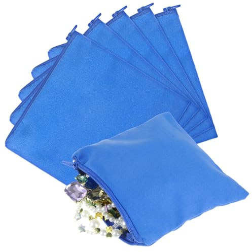 Sorcristy Anti Tarnish Bags Zippered Silver Storage Bags Anti Tarnish Silver Pouches Keeper Jewelry Protector With Zipper Bag for Necklace Bracelet Earrings