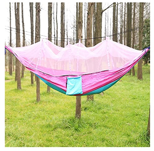 Tragbare Reisehängematte für Camping – leichtes rosa Schaukelbett für Outdoor-Abenteuer, einfacher Aufbau und kompaktes Design, ideal zum Wandern und Entspannen