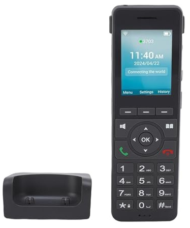 Hamwesh Cordless Phone, 4G LTE WiFi VoIP Home Phone with 2.4 Inch Color LCD Display, Big Buttons, Caller ID Announcement, Landline for Home, Office, Business (European Version)