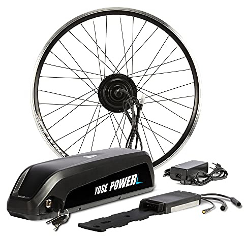 SHIMOST 26/28 Zoll 700C E-Bike Umbausatz Conversion Kit 36V250W Frontmotor mit 36V Li-ion Batterie Akku Vorderrad, Controller, LCD Anzeige, PAS Sensor