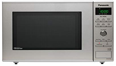 Panasonic NN-SD27HSUPG Four Micro-Ondes Technologie Inverter Plateau Tournant en Verre, 23L, 1000W, 10 Prog auto, Décongélation Chaos, 6 Puissances, Minuterie, Affichage LED, Acier Inoxydable Argent