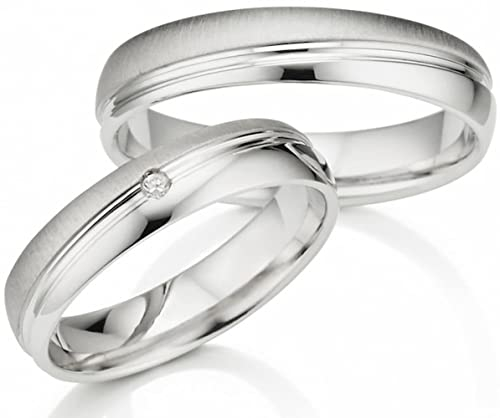 123traumringe Eheringe in 925 Silber I Partnerringe mit Etui & Gravur I Gravierbare Silberringe mit wählbarer Ringgröße 50-70 mm I Hochwertige Verlobungsringe in 4,5 mm Breite & 1,5 mm Stärke I S73