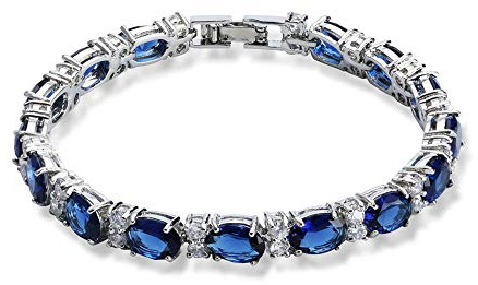Hasnsofie Tennis Armband Damen, Oval Zirkonia Geburtsstein Tennisarmband | Hypoallergen Hautfreundlich für Geliebte, Ehefrau Freundin, Kommt in Schmuck Geschenk Box, Geburtstag Eleganten Glanz