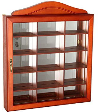 Vitrine für Wand, Holz und Glas, Magnetverschluss, 42 cm