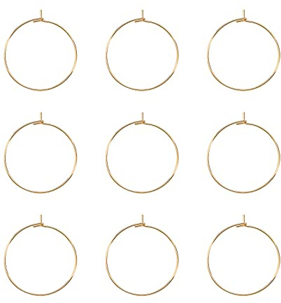 Cheriswelry 100 Stück Edelstahl goldene Creolen Ohrringe 25 mm Weinglas Charm Ringe Kreolen für Schmuckherstellung