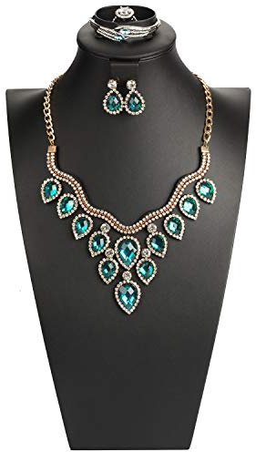 SYYSY Jewelry Bust,Necklace Bust Jewelry Displays for Shows,Black Leather Bust for Jewelry Display,Jewelry Stand for Necklace,Bracelets,Earrings,Rings (H16.3inch)