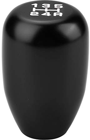 Kuuleyn Pommeau de Levier de Vitesse Pommeau de Levier de Vitesse Manuel en métal à 5 Vitesses avec 3 adaptateurs (8mm/10mm/12mm)(Noir)