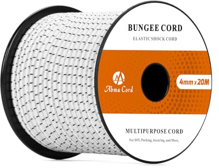 Abma Cord Gummiseil Expanderseil 4mm 20M Gummischnur Planenseil Spannseil | 100% Dehnung, UV Beständig, Plane, Anhängerplane, Sonnensegel, Zelte, Banner