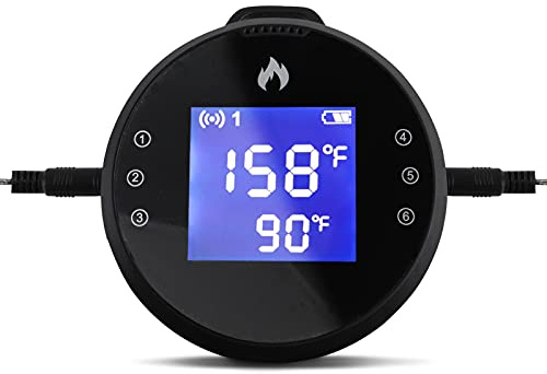 zemismart WiFi Thermometer Arrostire Fleisch Timer für die Küche BLE Grill Alarm Temperatur Monitor Digital Grill LCD Display Sofort Lesen 2 Sondensensoren, Alexa Smart Kitchen Cooking, BBQ, Milch