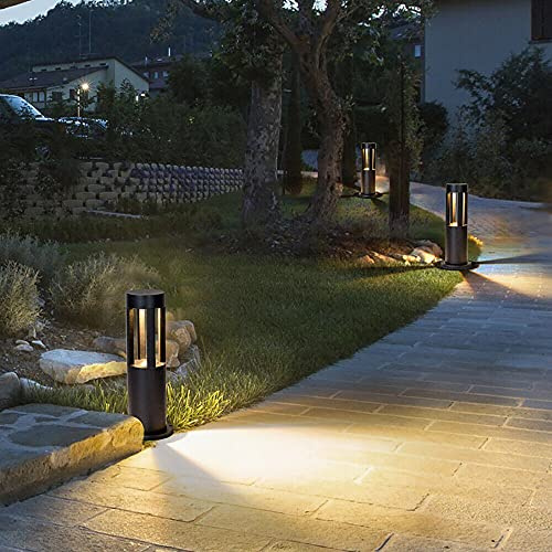 Partenopeautensili® Lampione a led lampioncino lampada 15w 1600lm illuminazione da esterno palo da giardino per sentieri moderno By UNIVERSO (Nero 30 cm, Luce calda 3000K)