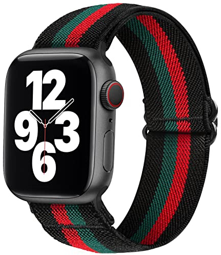 SITAFU Bracelet Compatibles avec le Apple Watch Bracelet 45mm 44mm 42mm Hommes Femmes,Réglable en Nylon Élastiques Bracelet de Remplacement Compatibles pour iWatch Series 7 6 5 4 3 2 1 SE