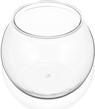 ULTECHNOVO 7 Inch Clear Plastic Fish Bowl Small Round Aquarium Desktop Fish Tank Portable Bowl Tank for Office Home Decor