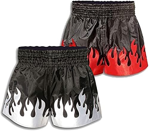 Vader Muay thailändska shorts MMA stridsshorts K1 stil kampsport kickboxning thai boxning brottningsbur stridskläder shorts utrustning, svart/vit, XS