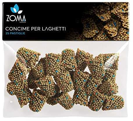 ZOMA ZOMAGARDEN Concime per Laghetti E Piante Acquatiche Nutrizione Essenziale e Crescita Straordinaria per Ninfee E Pianta Acquatica, con Potassio Azoto e Fosforo - 25 Pastiglie