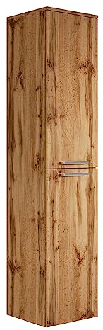 Badplaats B.V. Badezimmer Badschrank Saturnus 160cm Eiche - Regal Schrank Hochschrank Schrank Möbel
