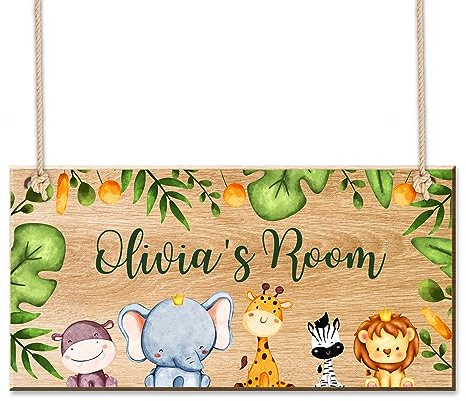 Personalised Bedroom Door Signs Wooden Room Decor Customise Gifts for Christmas Door Signs with Children's Names for Son Daughter Nephew Kids Toddler(Design5)