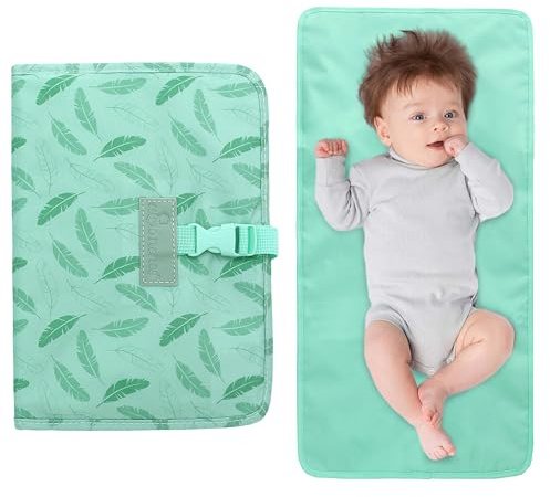 Organizador de bolsa de pañales con cambiador 2 en 1 húmedo/seco, impermeable, diseño portátil cómodo con asa, toallitas para bebé, verde, amo nenes