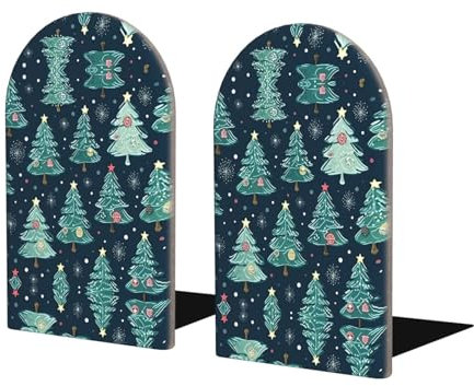 Stilvoller Stehsammler aus Buchenholz, Motiv: Weihnachtsbaumkugeln, Sterne, rutschfest, einfach zu installieren, perfekt für Bürobedarf, Bücher und mehr