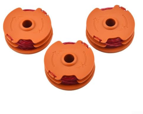 Bobina de desbrozadora, alambre de desbrozadora para MET6032 MET4530 MET3525, Φ1.6 mm de repuesto de carretes de alimentación automática doble de 16 pies (paquete de 3)