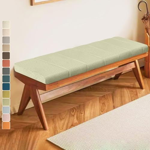Lsjoaw Bankauflage 160 X 40 X 6CM Sitzkissen Bankpolster Wasserdicht Schmutzabweisend und Kratzfest Sitzkissen für Fensterbank Esstisch Gartenbank Schaukel Terrasse Bank Drinnen Sitz Matcha-GrüN