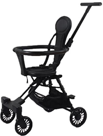 ZONABSQQ Kinderwagen Kinderwagen Bequem und kompakt - Faltbarer und Leichter Reisekinderwagen, weicher Ledersitz und Kopfstütze, umwandelbarer 2-Wege-Schub Komfort und Sicherheit