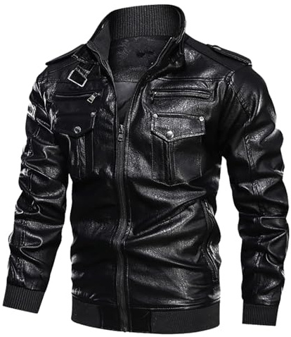 Veste Cuir Homme Hiver Blouson Moto Ete Mi Saison Long Homologué Manteau Blousons Sherpa Bombers Retro Noir Jacket Automne Perfecto Punk