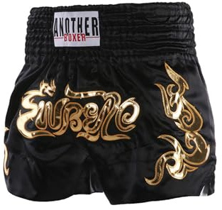 YOOJIA Boxningsshorts barn pojke flicka Muay Thai MMA sparkar joggingsdräkt löpning unisex barn trosor kickboxning bur strid 5–16 år, svart, 15-16 år