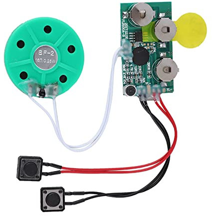 4 Minuten aufnehmbarer Sprachchip, DIY-Grußkarten-Soundmodul, optimal für den Urlaub, mit 3-Knopf-Batterie, Lautsprecher, für Bastelarbeiten, Spielzeug, Geschenkboxen