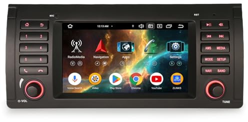Erisin Autoradio Android 14.0 8 cœurs 4 Go + 64 Go pour BMW X5 E53 2000-2007 avec navigation GPS, prend en charge CarPlay sans fil Android AUTO WiFi 4G Bluetooth 5.0 A2DP USB DSP DAB+ FM Radio RDS