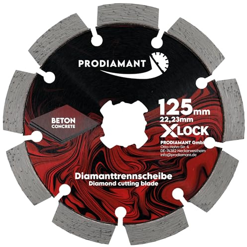 PRODIAMANT Diamanttrennscheibe X-Lock 125mm Universal – Segmentiert für Beton, Stein und Mauerwerk