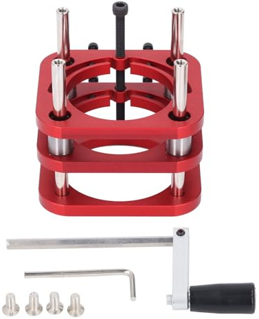 Router Table Base, Router Base Aluminum Alloy with 4 Claw Clamping, Strong Grip Router Table Lifting System Base with Stainless Steel Support Rod, 51mm Hand Cranked Lifting