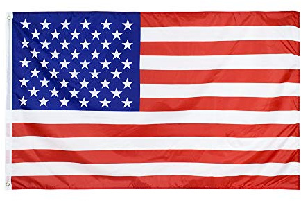 90 x 150 cm Bandiera American USA Nationalflagge Banner America Polyester mit Messingperlen United States Flag UV-beständig Für Fußball, Festivals, Parade, Party Dekorationen (90 x 150 CM)