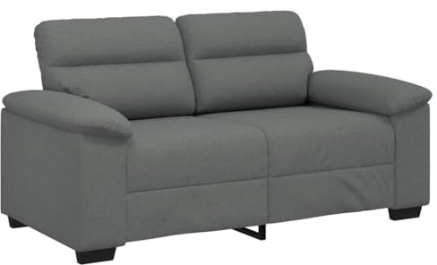 vidaXL 2-sitssoffa mörkgrå 120 cm tyg, soffa, 2-sits soffa, tyg 2-sits soffa, soffa, två sits soffa, tyg tvåsits soffa, modulsoffa, soffa sittplatser
