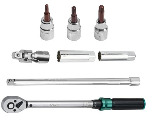 Ensemble de jeux de bougie d'allumage magnétique - Kit de clé de pulvérisation rotative à 360 ° | Ensemble d'outils pour bougies d'allumage, clé dynamométrique de 3/8 pouces, prises de lumière