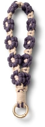 AOKSUNOVA Porte-Clés Macramé, Lanière Courte, Cadeau Femme | Cordon en macramé fait main, en coton, avec motif floral, 18 cm, à porter au poignet ou à fixer à un sac