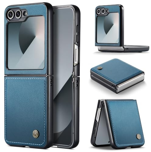 XKchatpt Étui Cuir PU pour Samsung Galaxy Z Flip 6, Bleu