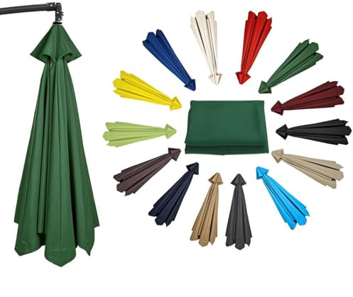 Replacement Parasol Canopy Cover, 6 Arms/8 Arms Sun Umbrella Replacement Cloth Patio Umbrella Replacement Canopy Cantilever & Balcony Parasols(Dark green,8.8ft (270cm)/8 Ribs)