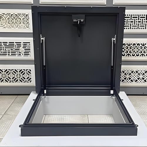 Terrassenabdeckungen, Dachbodentreppen-Steckdosenabdeckungen, Individuelle Dachlukenabdeckung mit Gasdruckfeder-Design, Dachfensterabdeckung für Flur, Wintergarten, Treppe, Garage(LxW 60x60cm/23.6x23.
