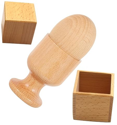 Sosoport Lot De 2 Sets De Jouets De Coordination Œil-Main, Œuf en Bois Et Coquetier, Boîte Et Cubes, Jouet Éducatif pour Bébé, Développement Cognitif, Jeux D'interaction Parent-garçon Et FI